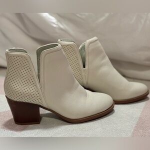 LOFT White Faux Leather Booties